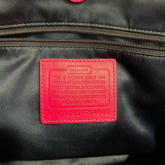 COACH Navy and Pink Purse with Charms - Picture 6 of 9